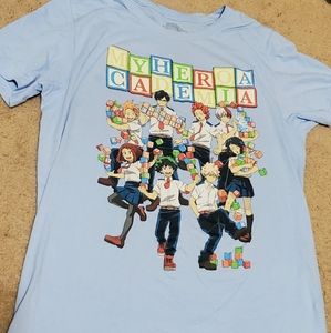 Funimation medium my hero academia light blue shirt